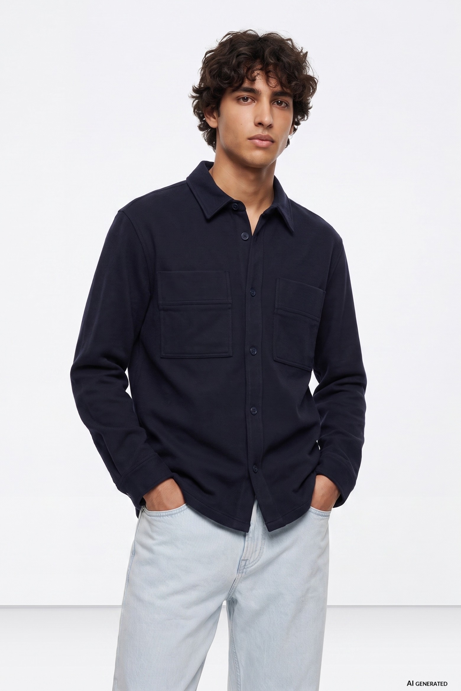 Camisa Oversize Azul Escuro