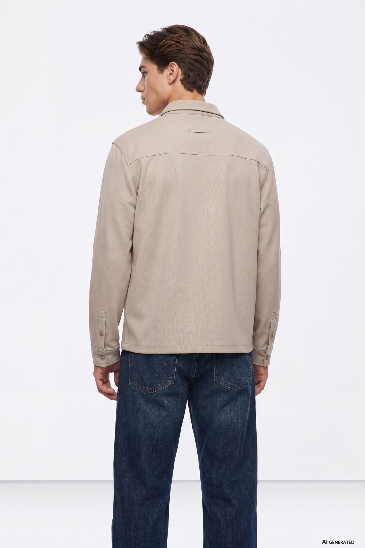 Camisa bege casual oversize