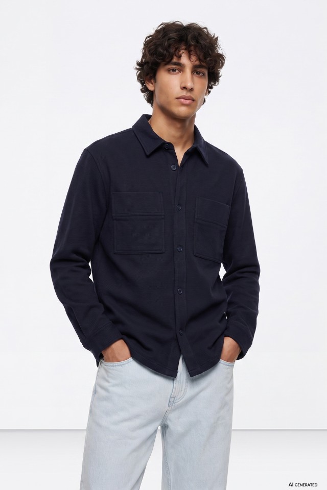 Camisa Oversize Azul Escuro