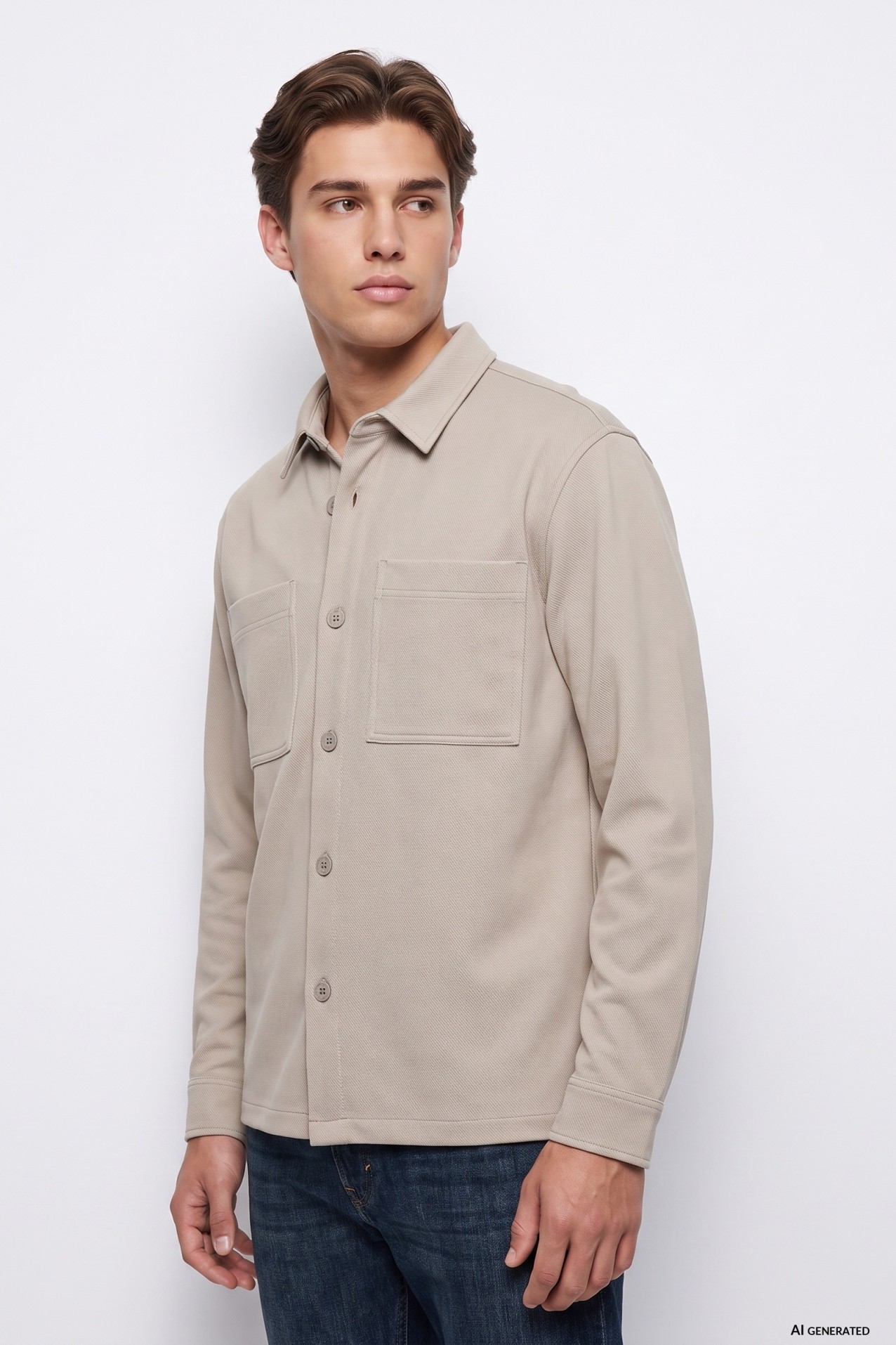 Camisa bege casual oversize