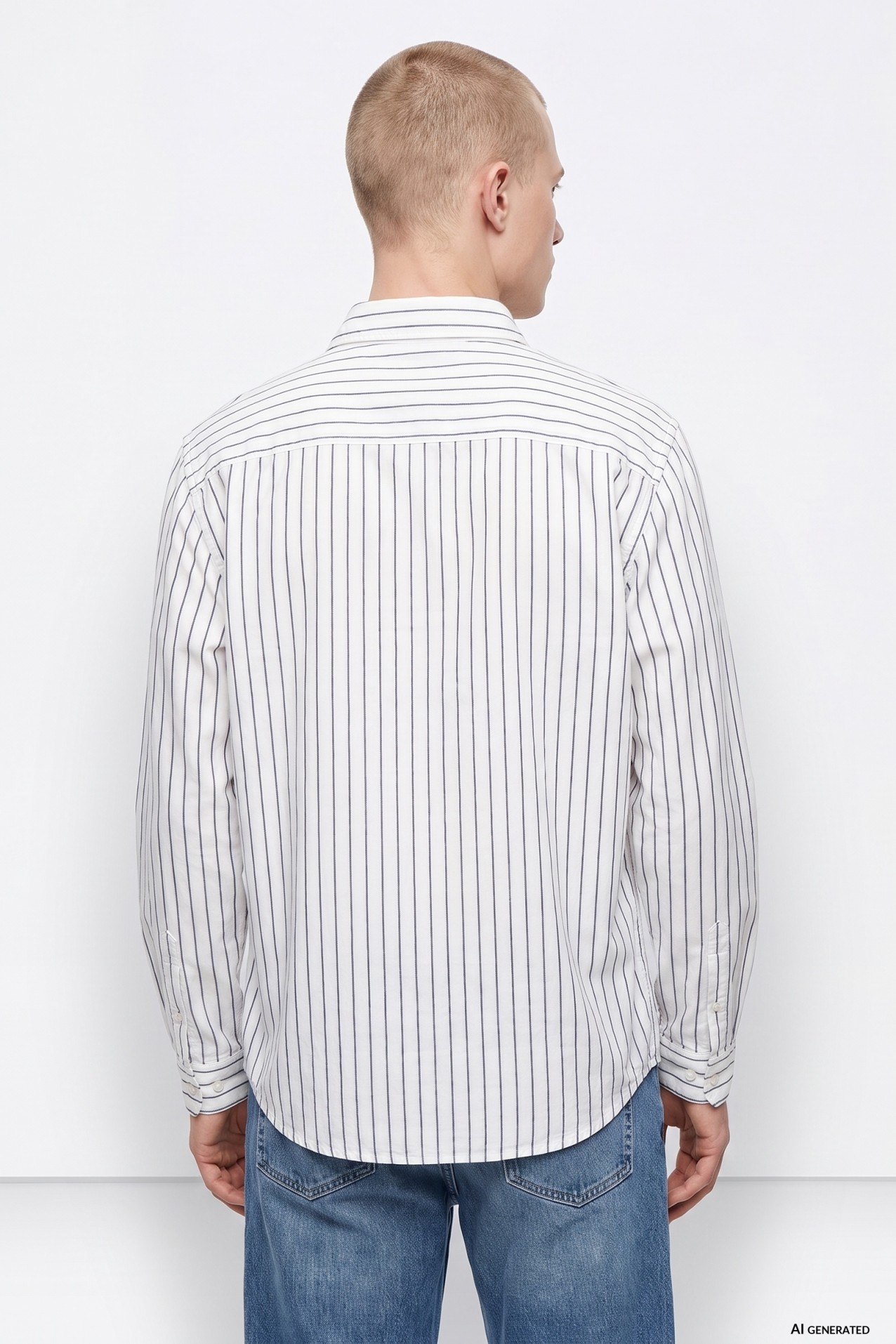 Camisa branca riscas verticais