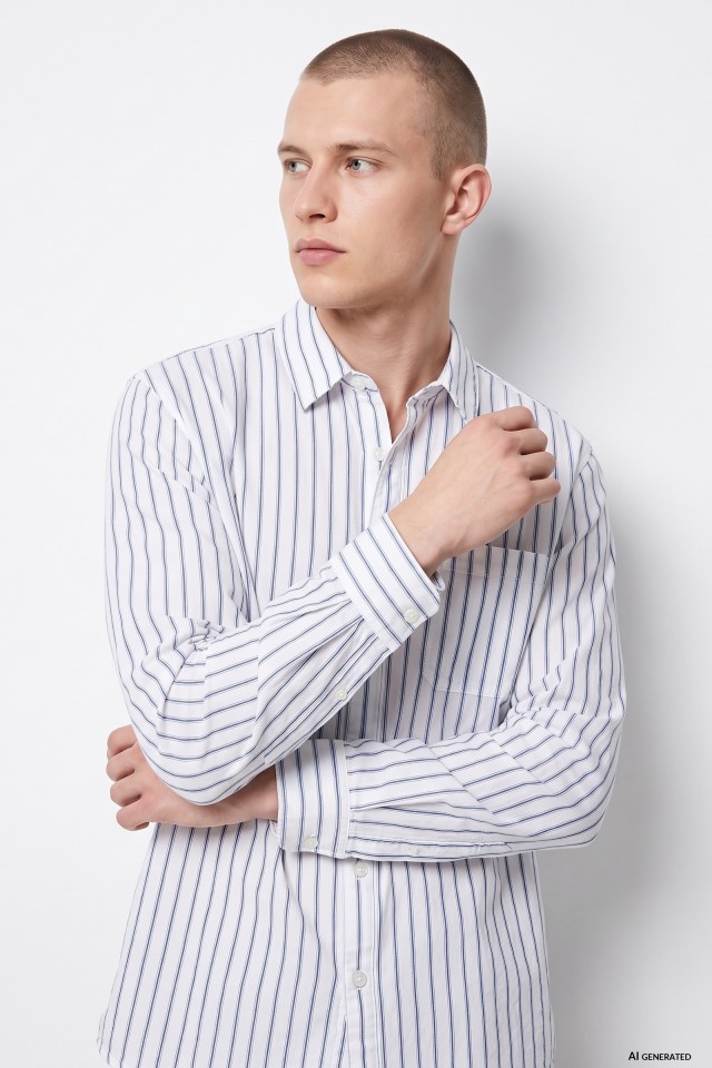 Camisa blanca rayas negras Camisa blanca rayas negras