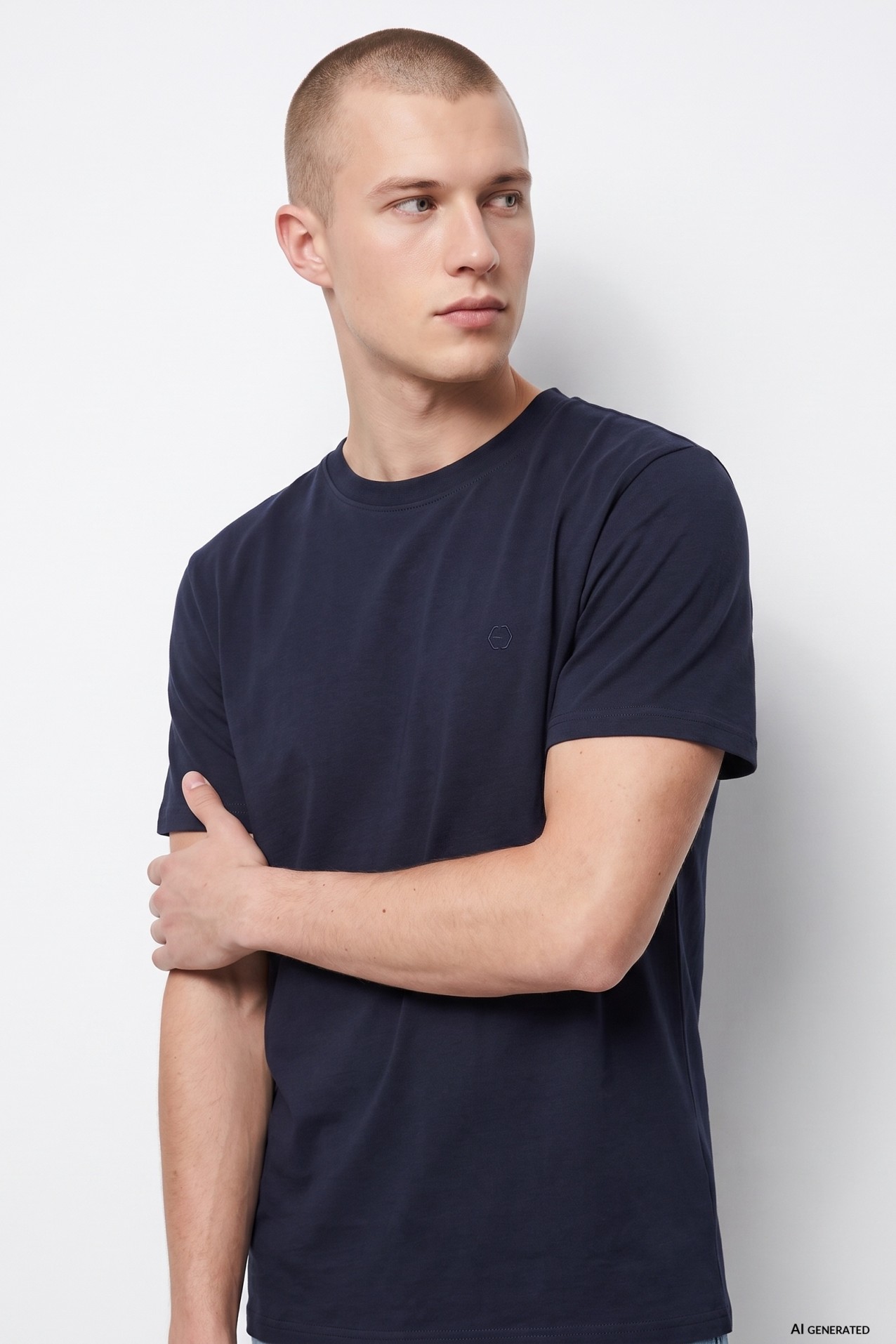 T-shirt azul corte regular