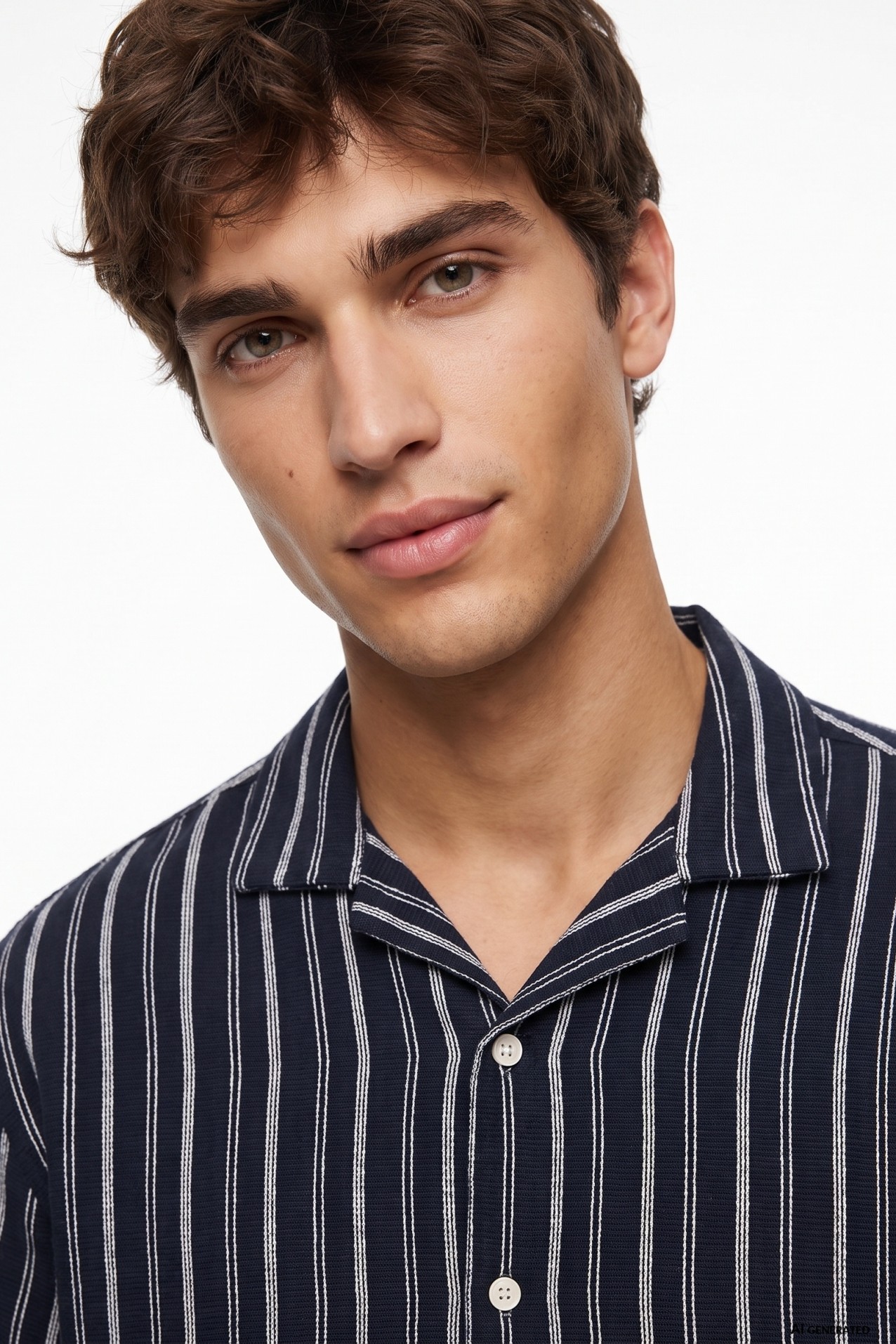 Dark Blue Striped Shirt