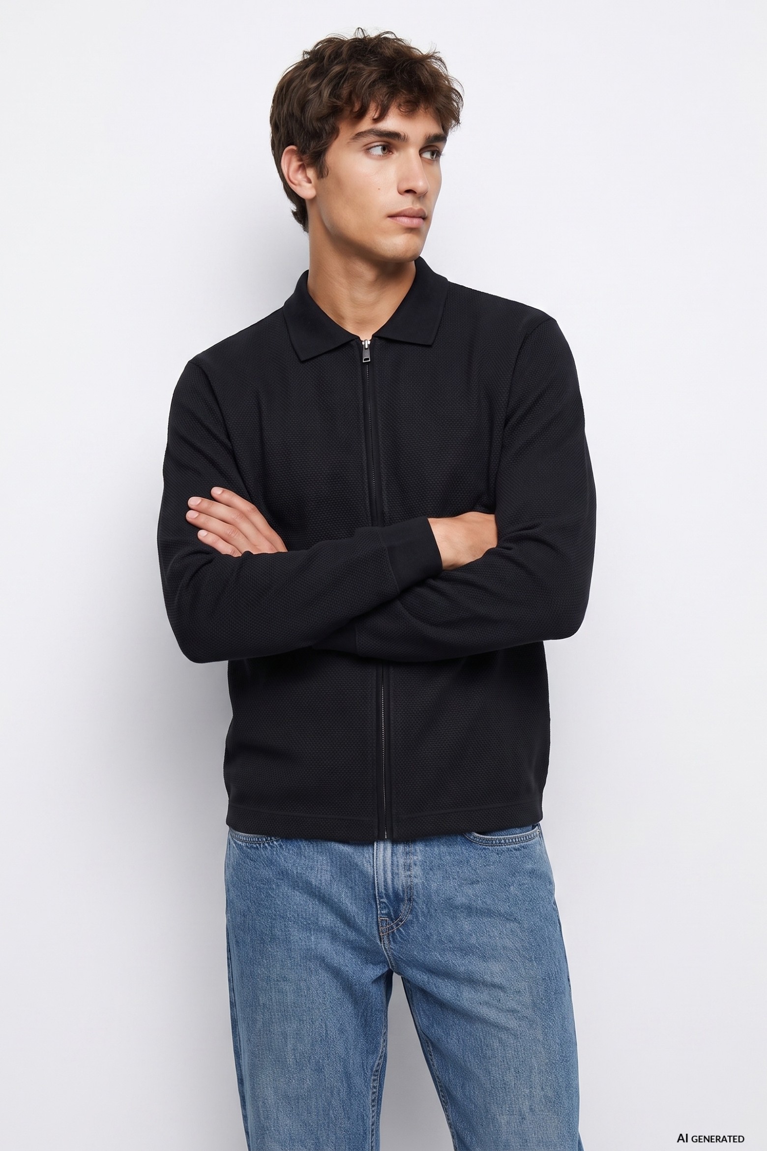 Casaco slim azul escuro