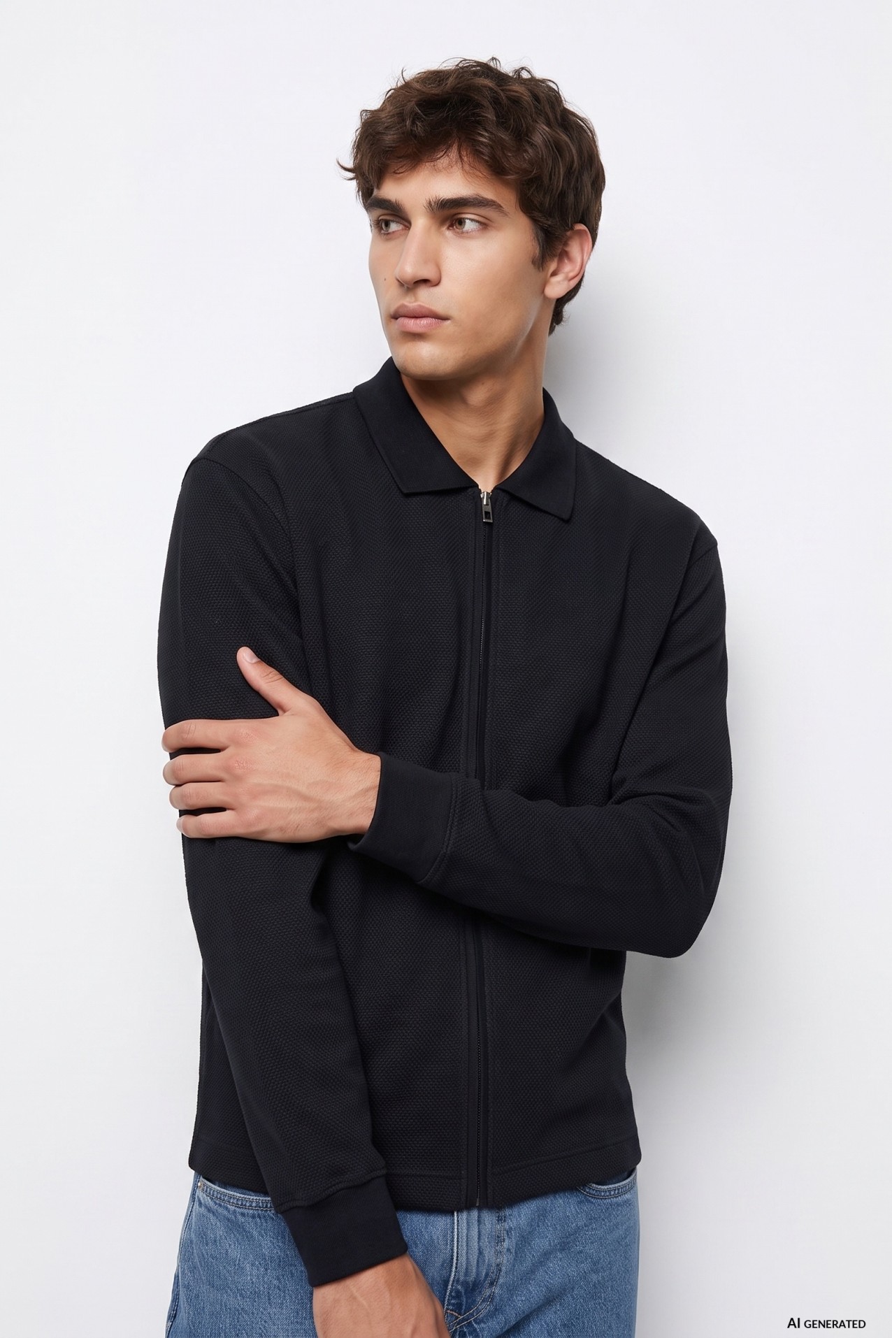 Casaco slim azul escuro
