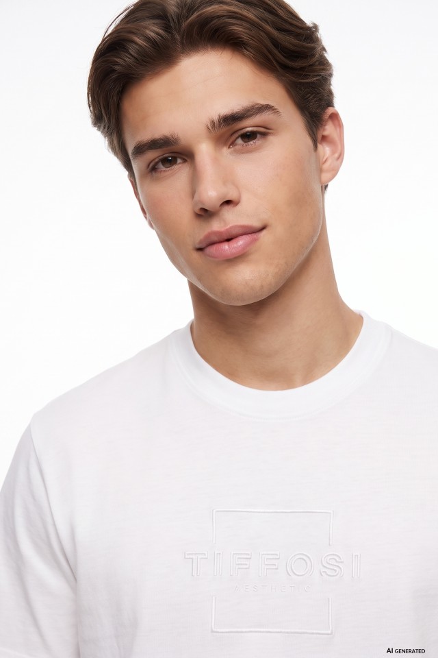 White Minimal Embossed Tee White Minimal Embossed Tee