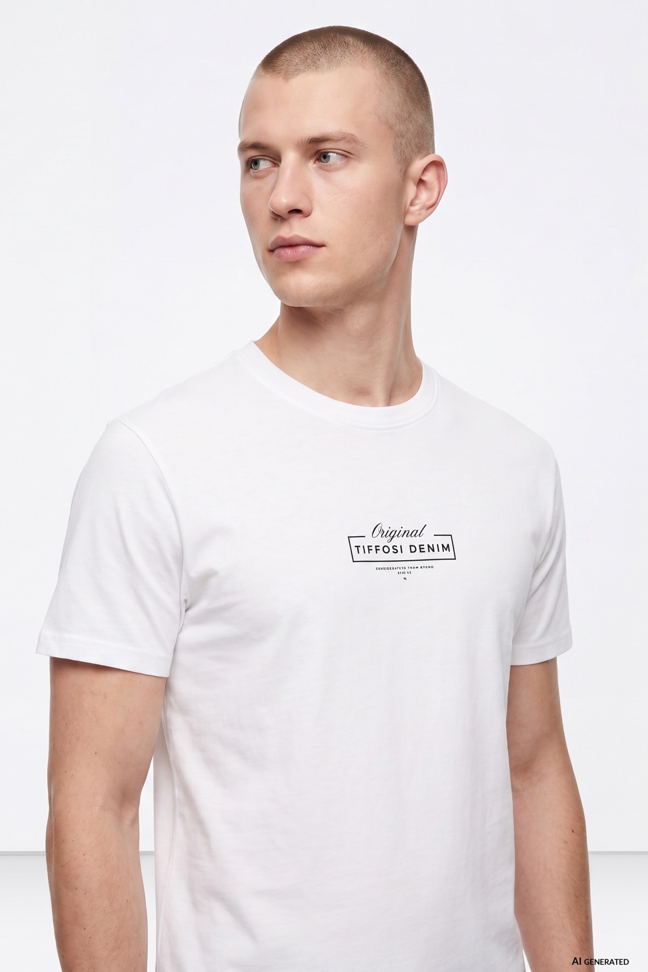 White Minimal Print T-shirt