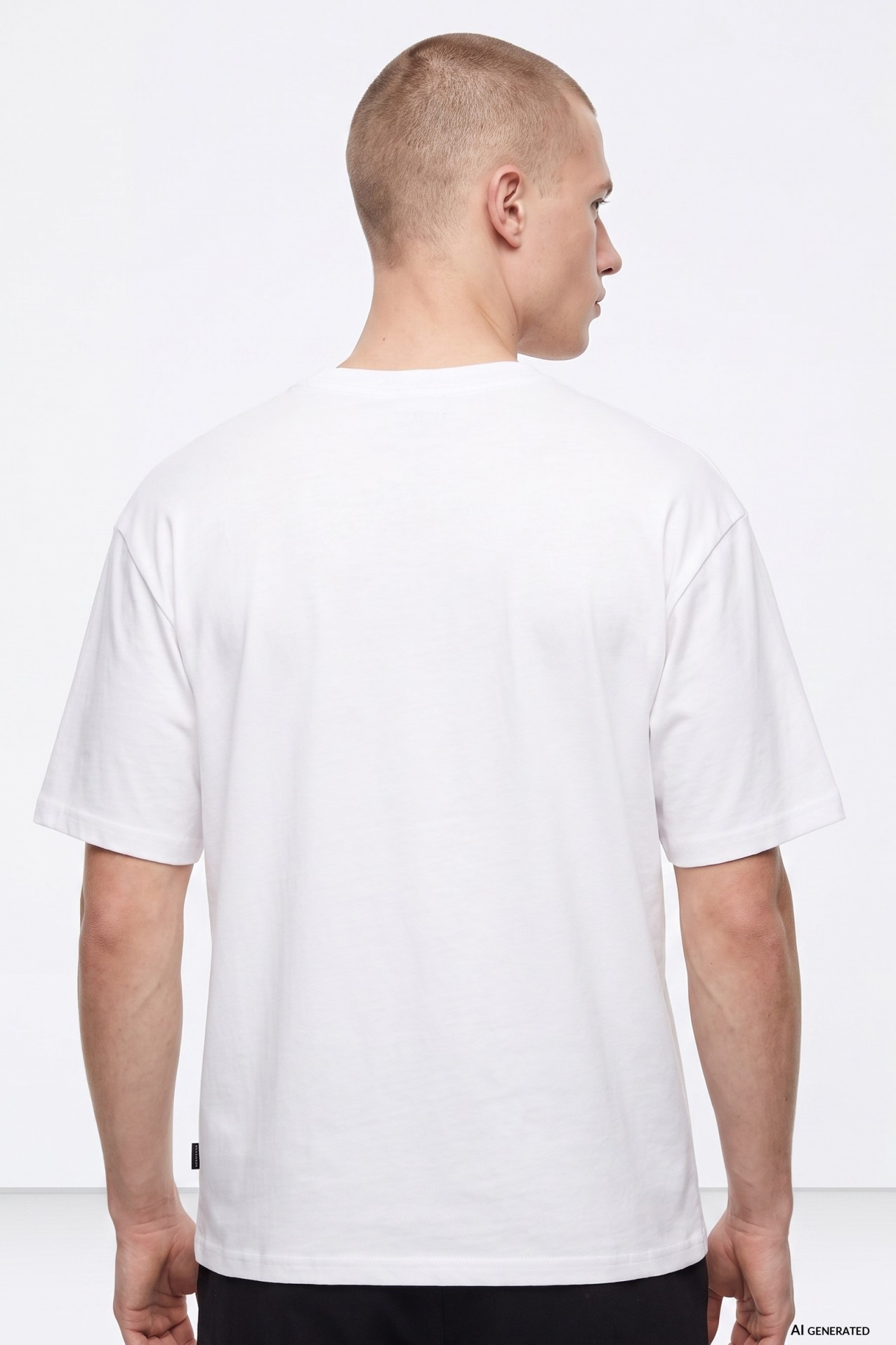 White Minimal Print T-shirt