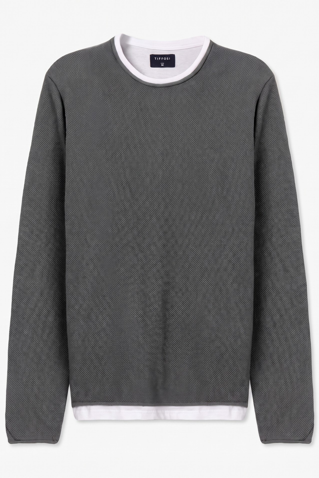 Grey Minimalist Crewneck Sweater