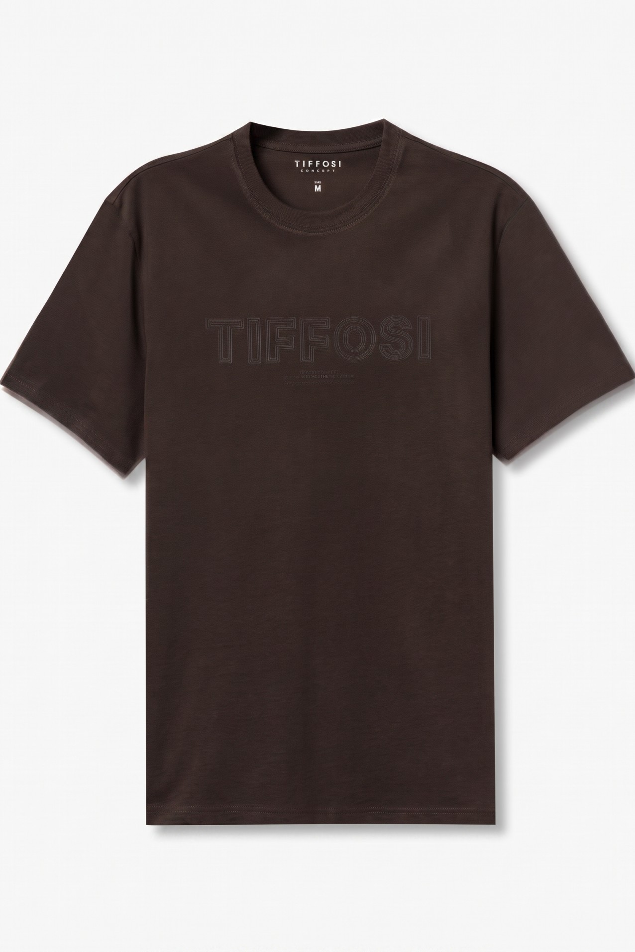 Camiseta chocolate letras relieve