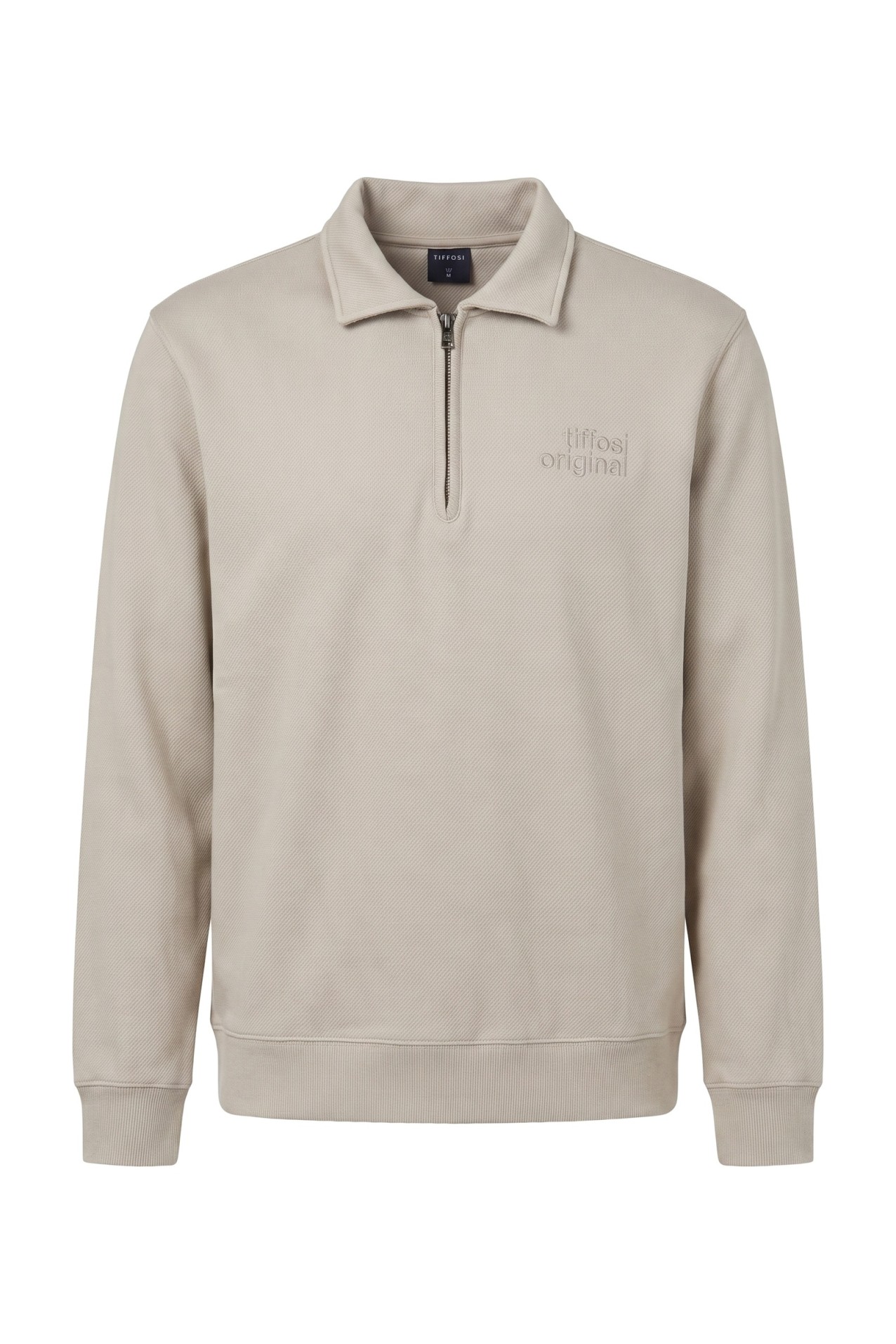Sudadera beige cremallera