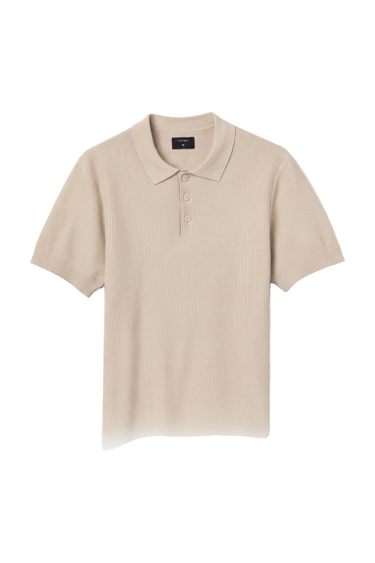 Polo beige manga corta