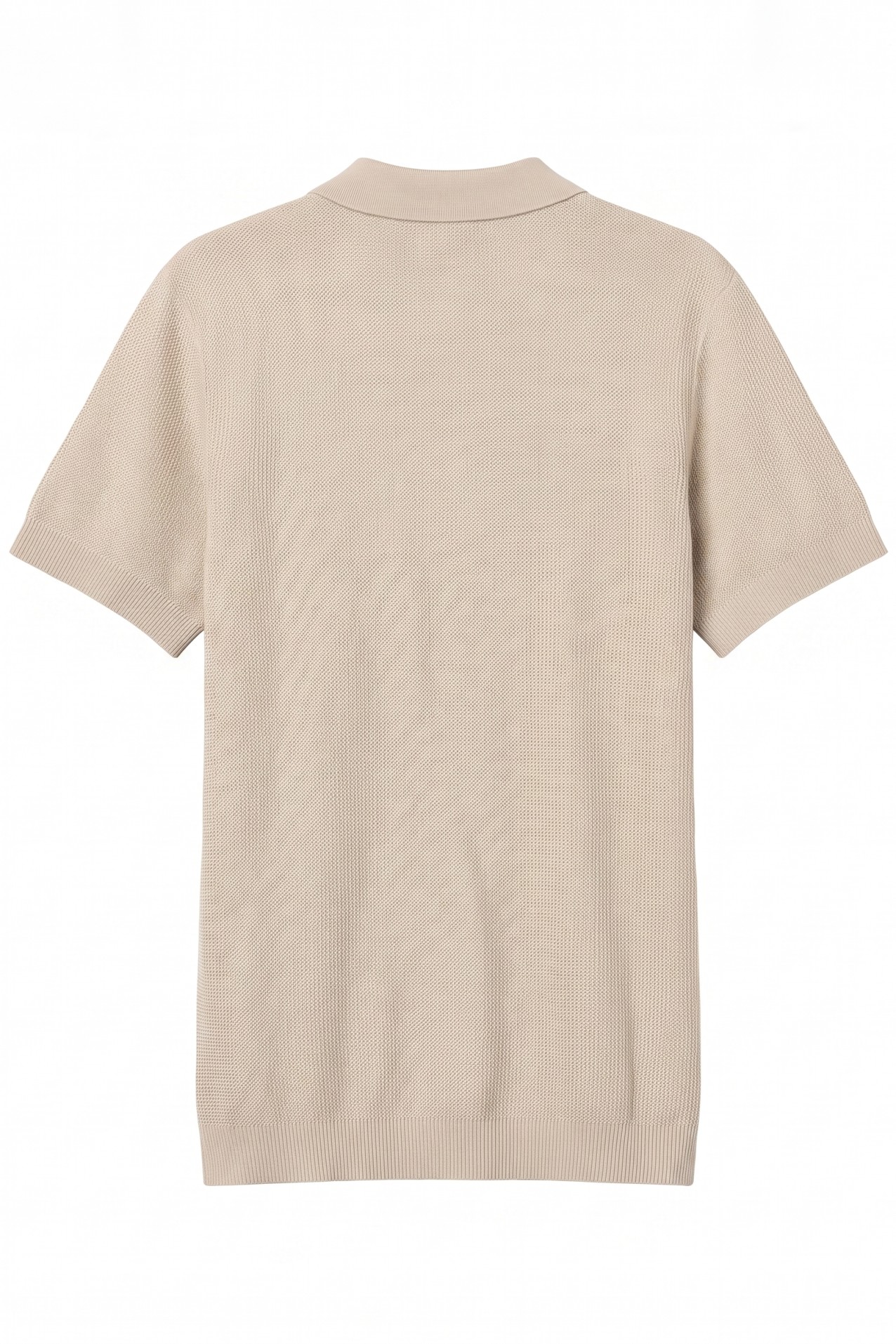 Polo beige manga corta