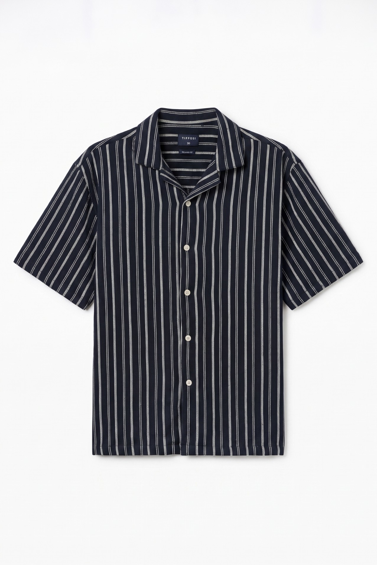 Dark Blue Striped Shirt