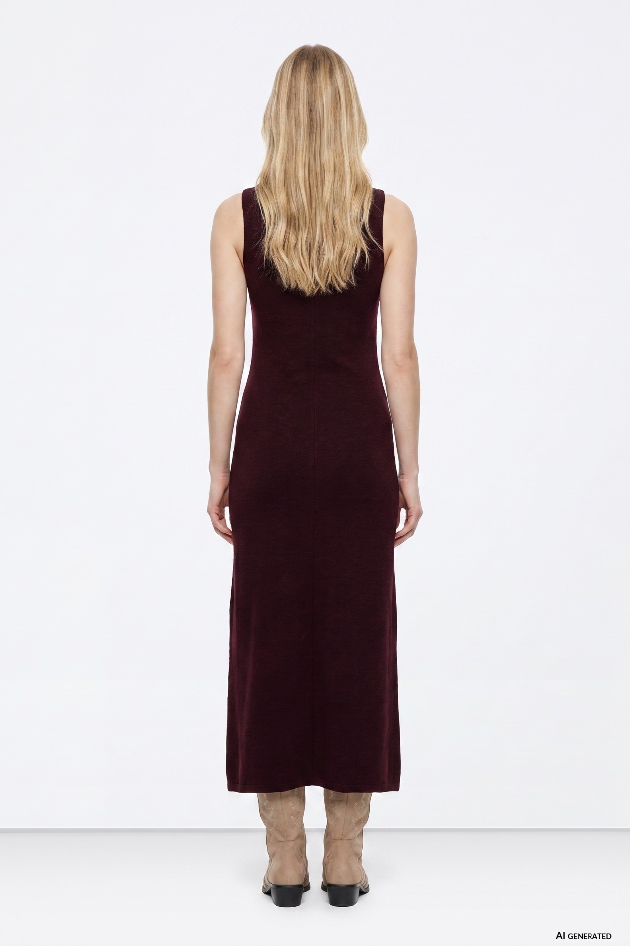 Vestido longo cor vinho