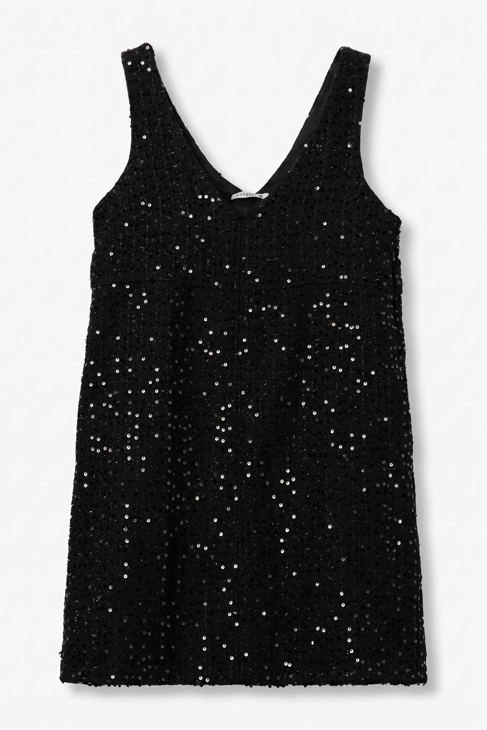 Vestido curto lantejoulas preto
