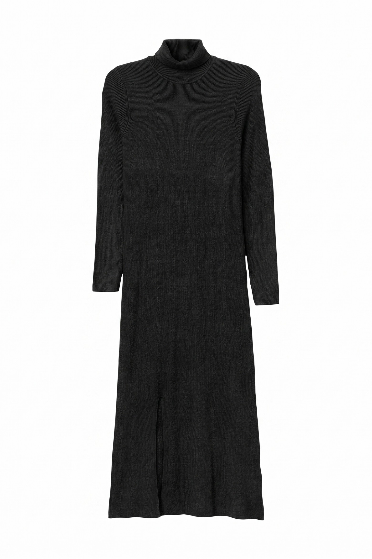 Black Long Sleeve Fitted Dress