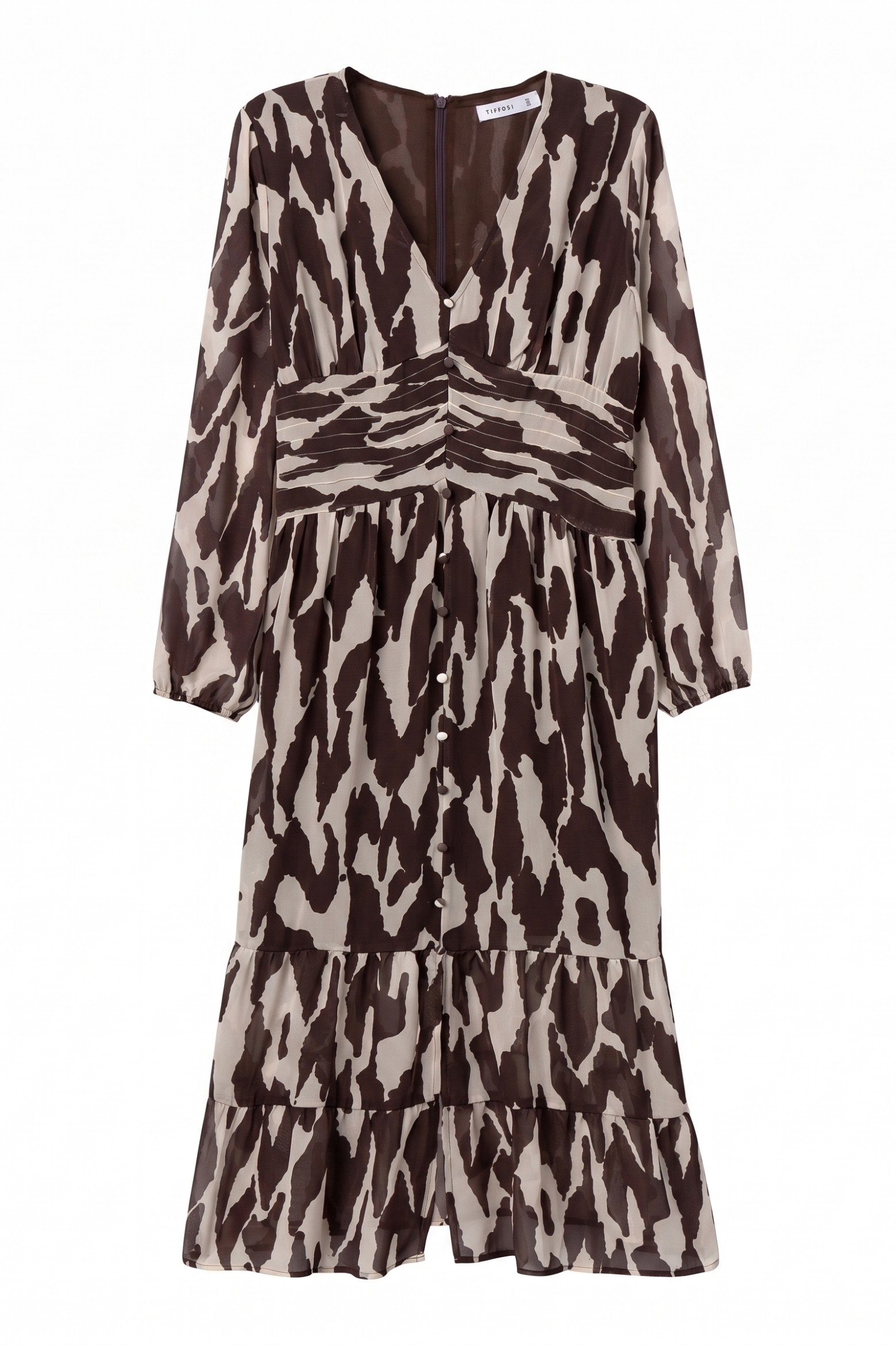 Chocolate Patterned Midi Dress