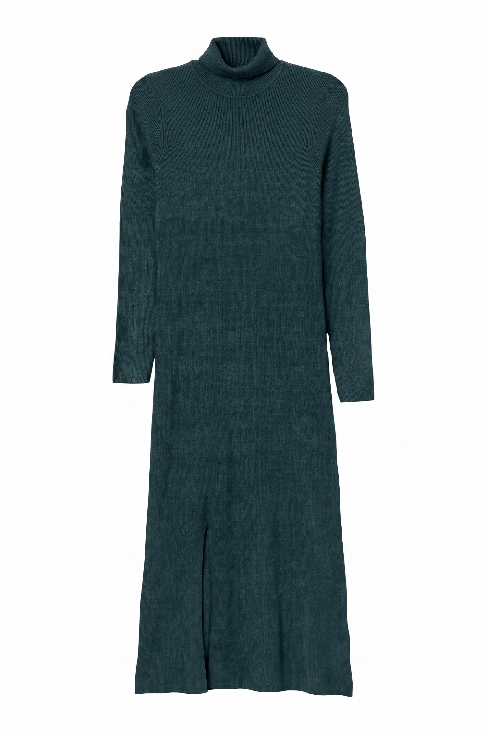 Green Ribbed Midi Dress