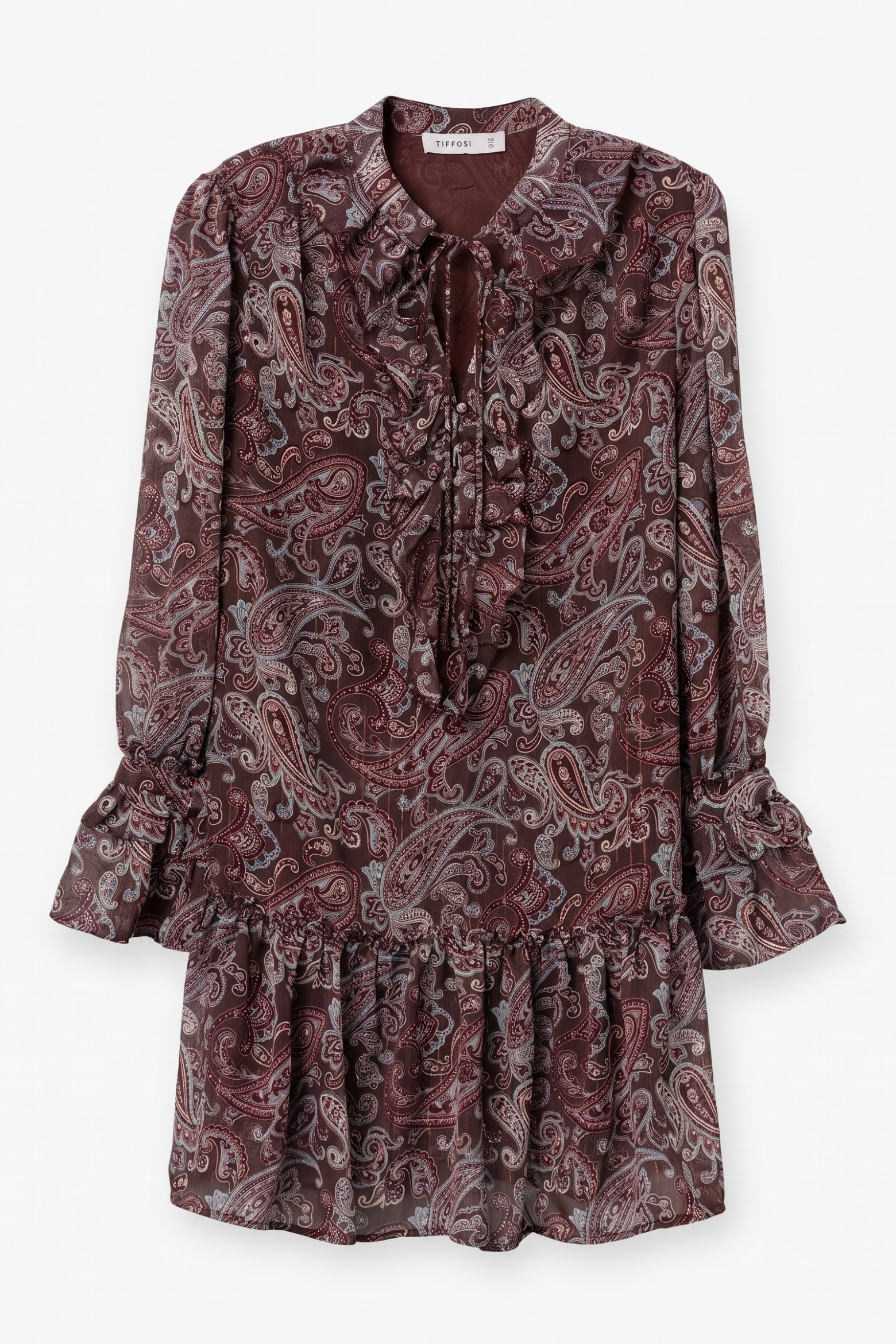 Brown Patterned Flowy Dress