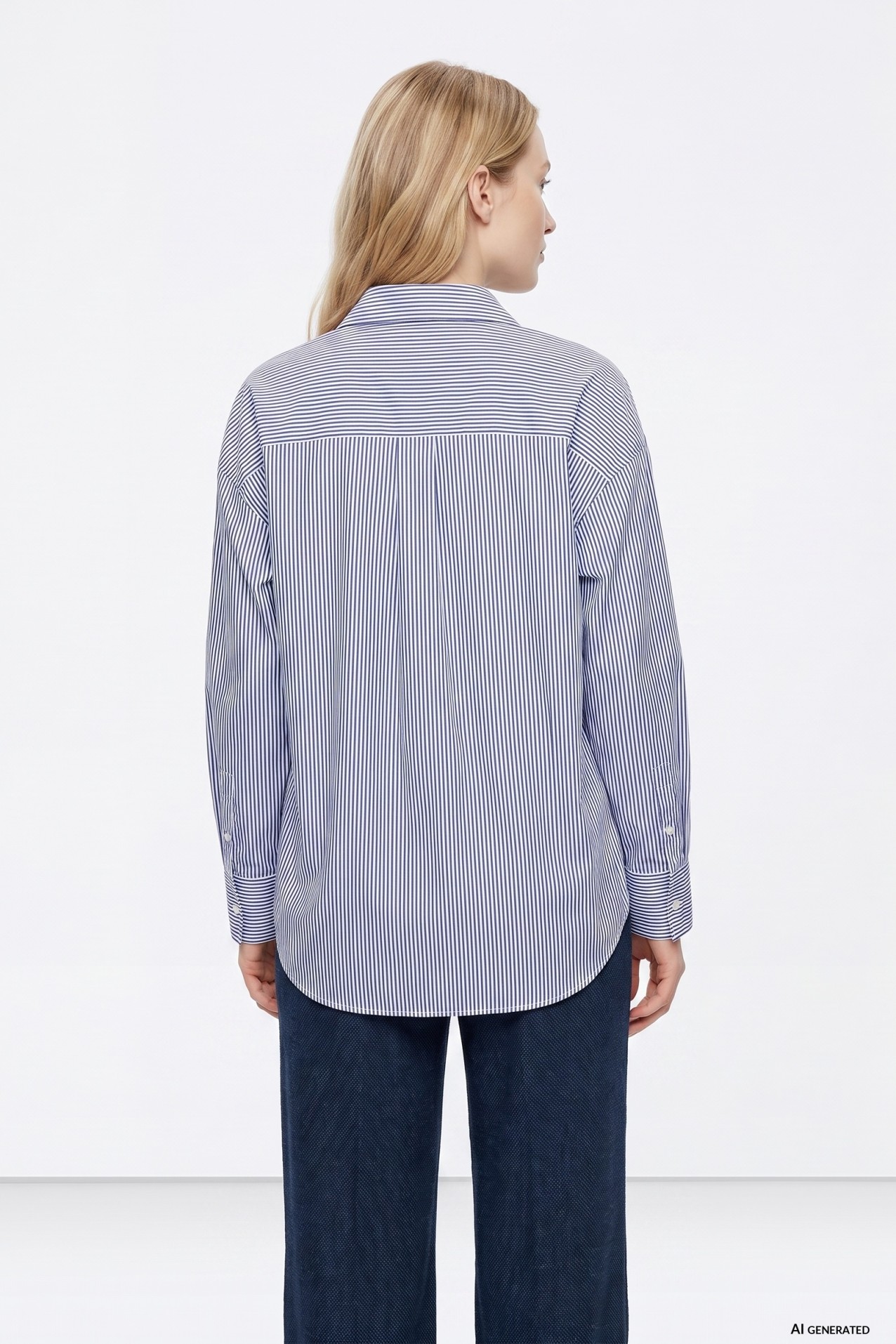 Navy Striped Oversize Shirt