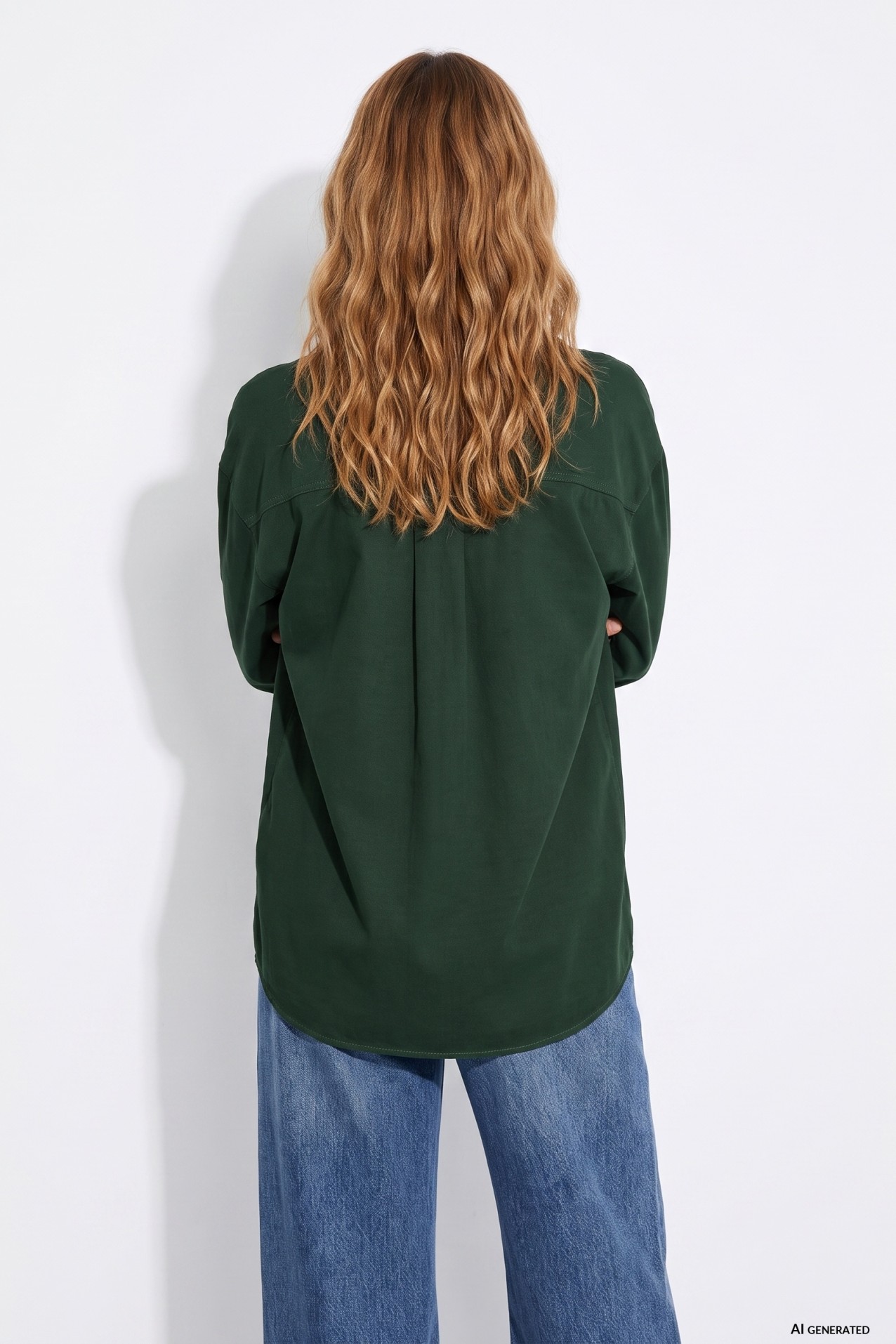 Loose Fit Green Shirt