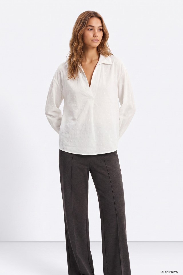 Long Sleeve Off-White Shirt