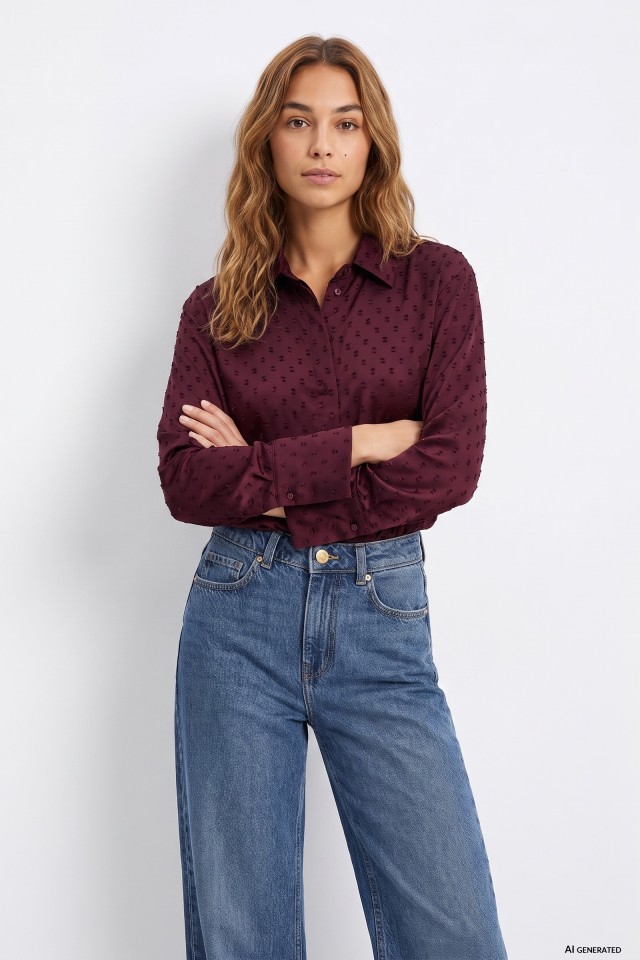Long Sleeve Burgundy Shirt