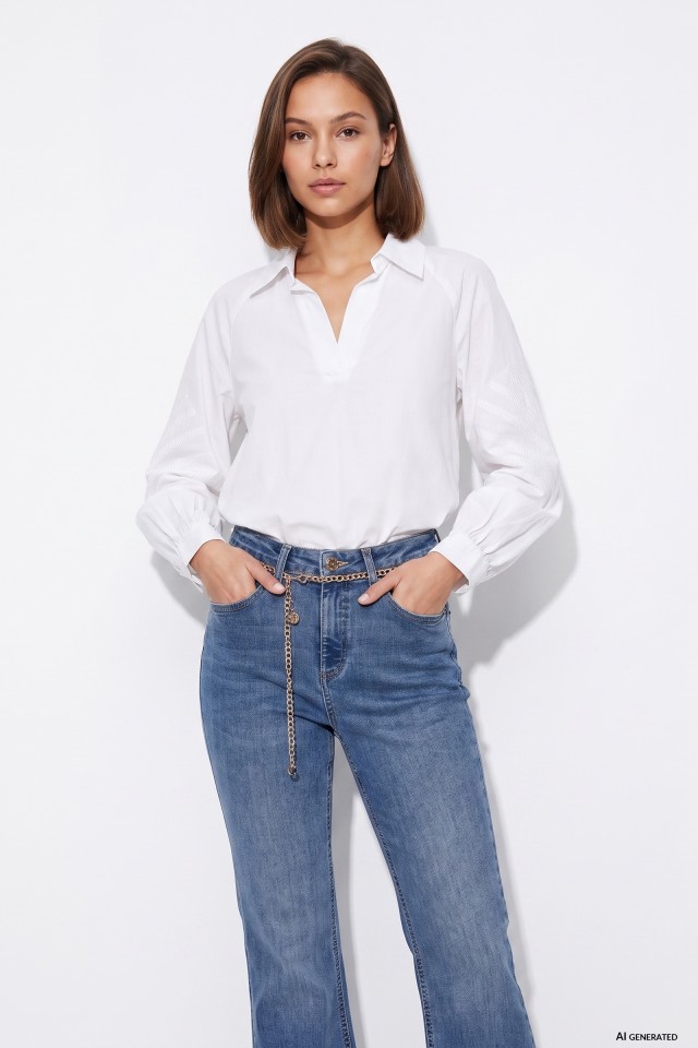 White Oversized Long Sleeve Shirt