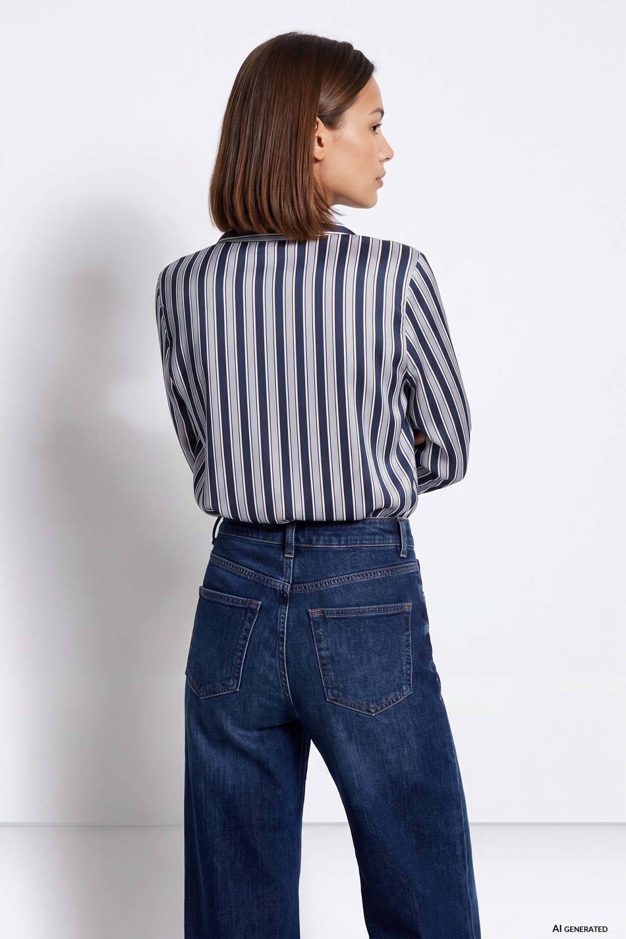 Navy Striped Long Sleeve Shirt