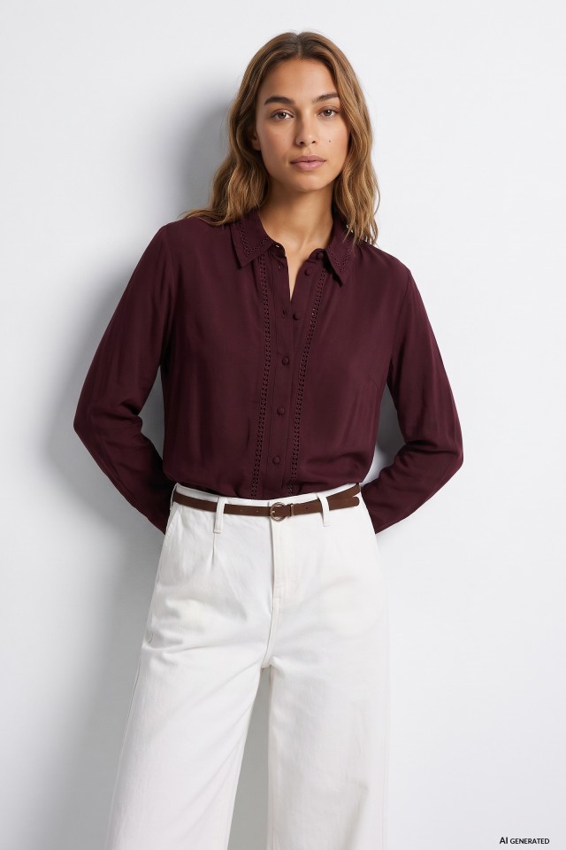 Long Sleeve Burgundy Shirt