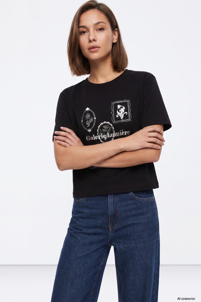 Black Short Sleeve Graphic Tee