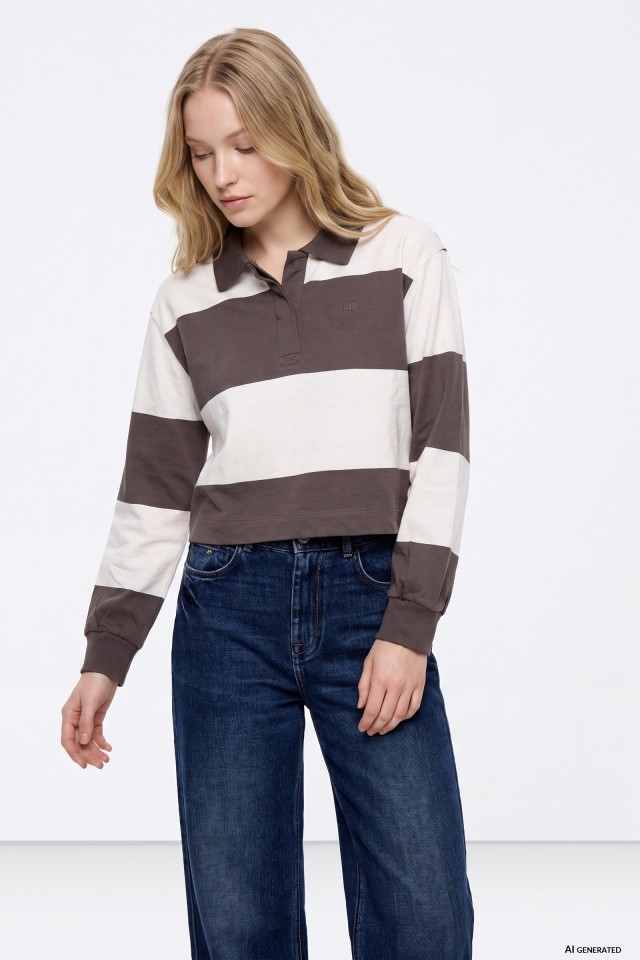 Sudadera rayas estilo cropped