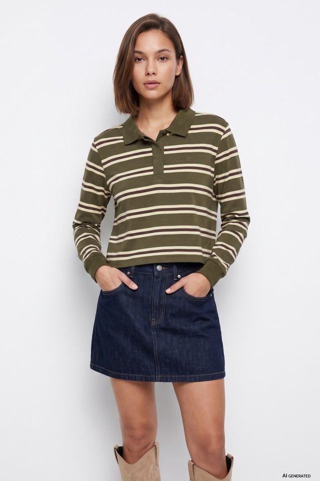 Sudadera cropped verde rayas Sudadera cropped verde rayas