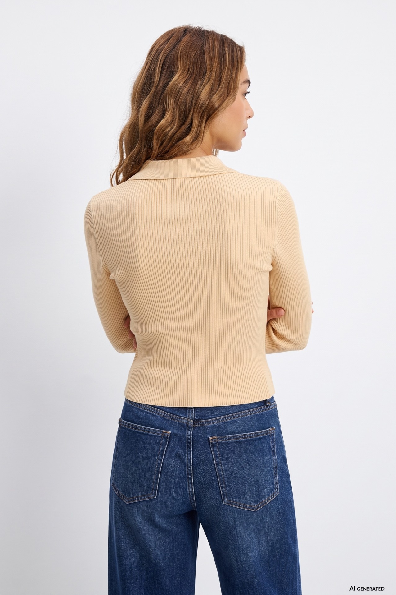 Camisola amarela com bot�es