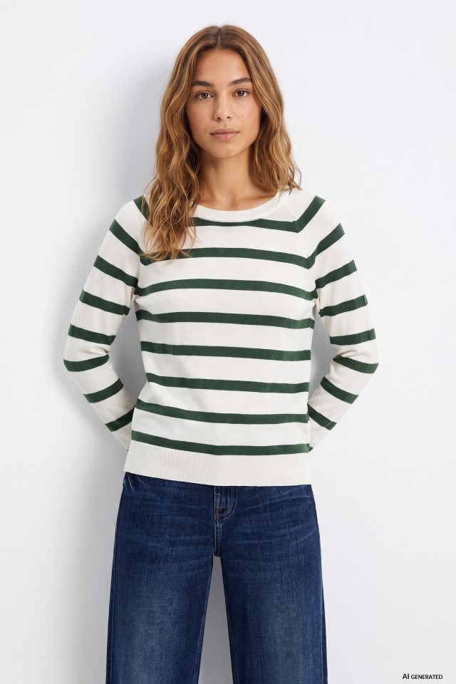 Striped off-white sweater