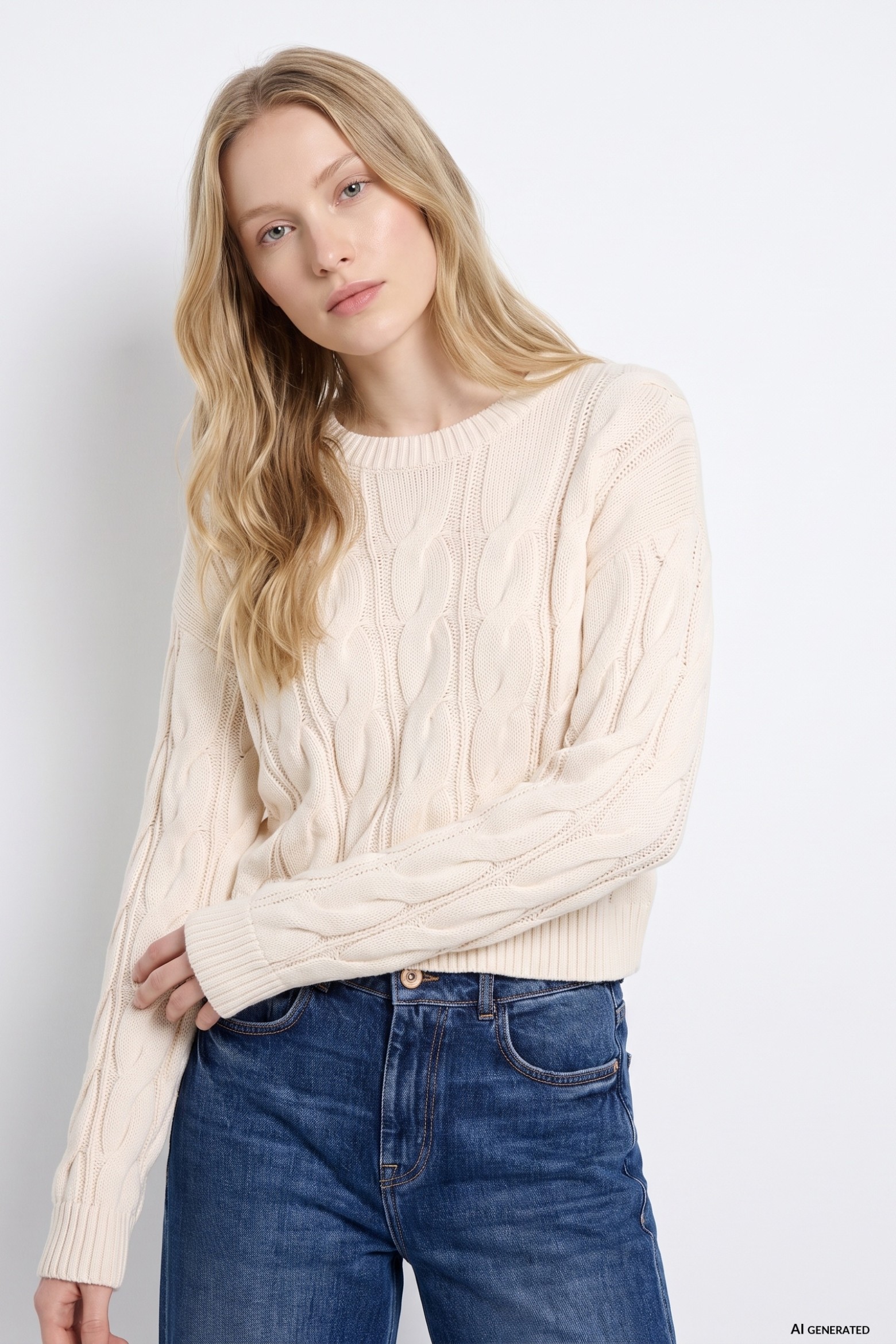 Camisola bege com textura