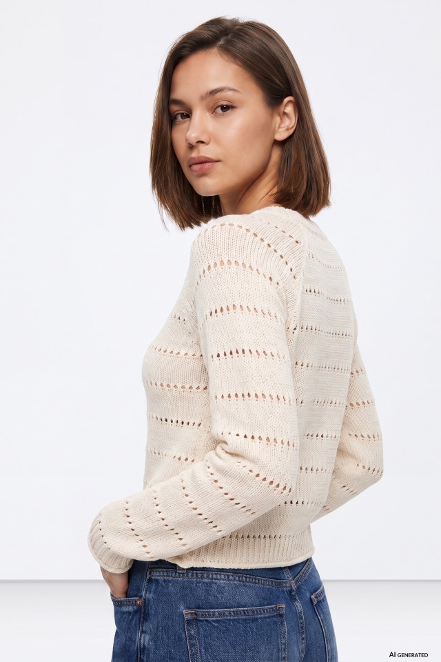 Beige Minimalist Knit Sweater Beige Minimalist Knit Sweater