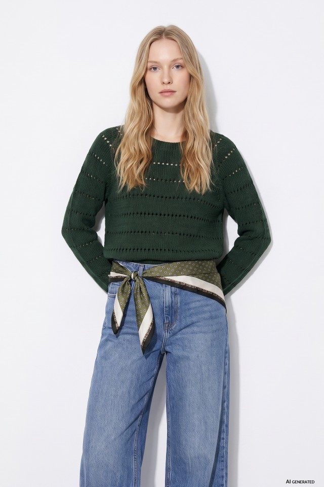Camisola verde com textura