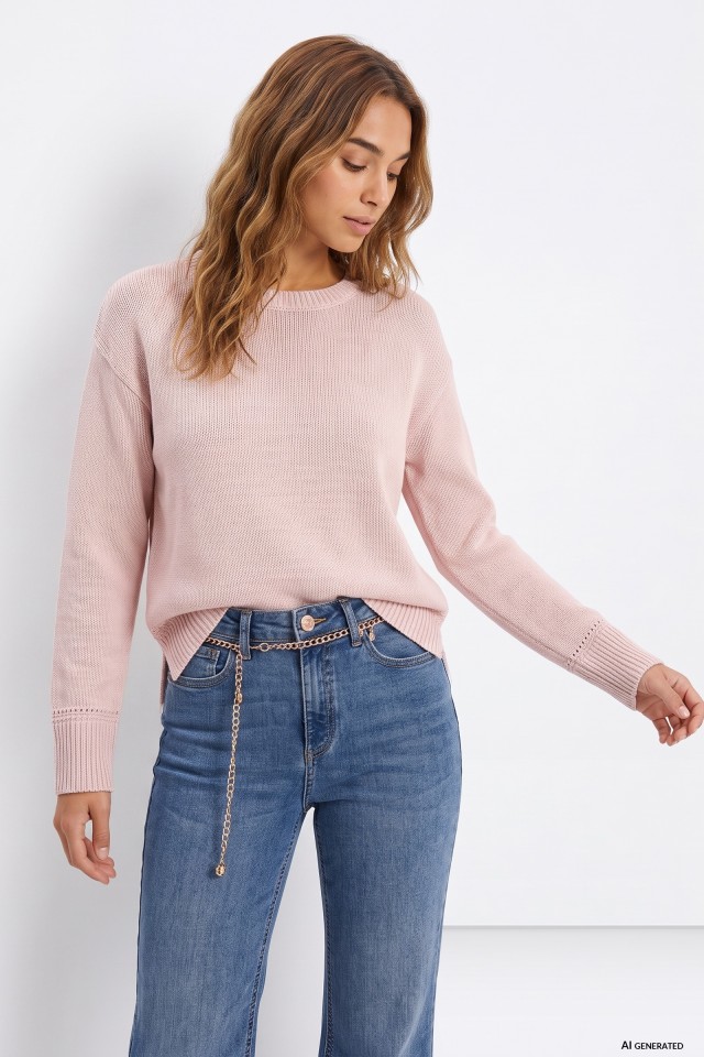 Light Pink Casual Sweater