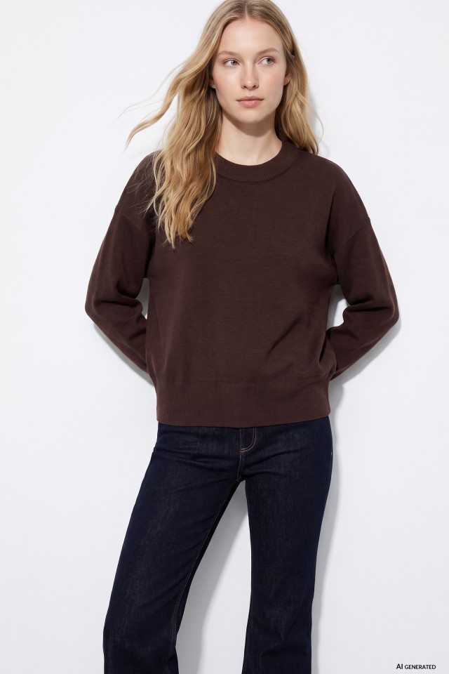 Brown Oversize Knit Sweater