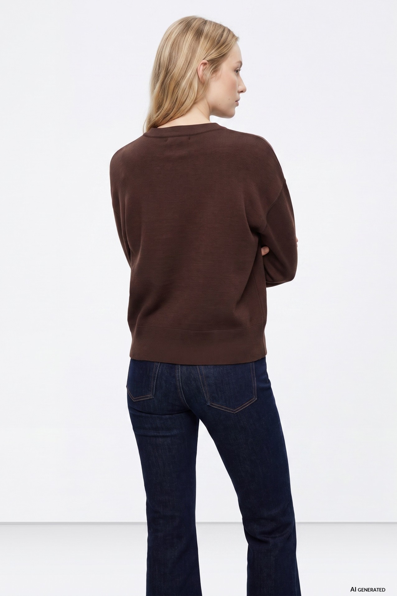 Jersey marr�n corte relajado