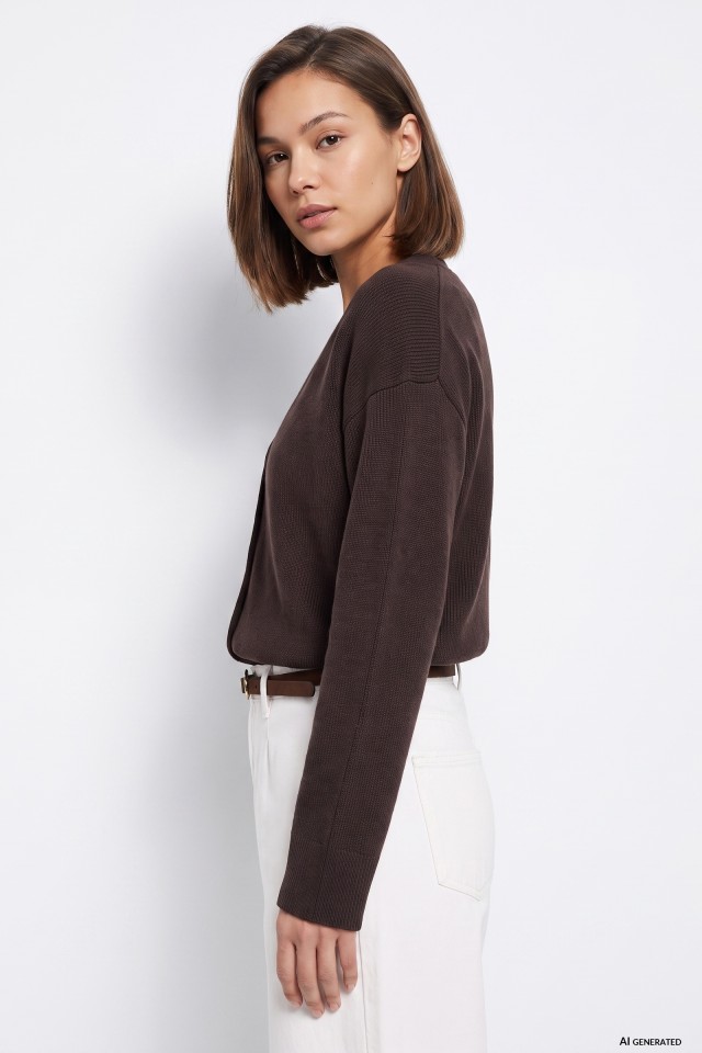 Cárdigan marrón oversize Cárdigan marrón oversize