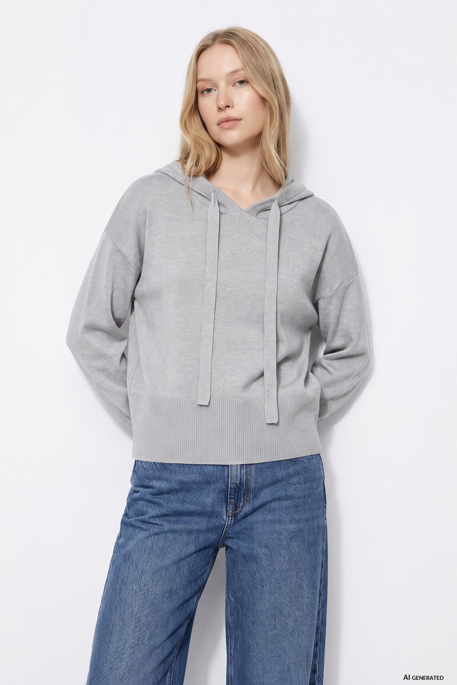 Camisola cinzento melange hoodie