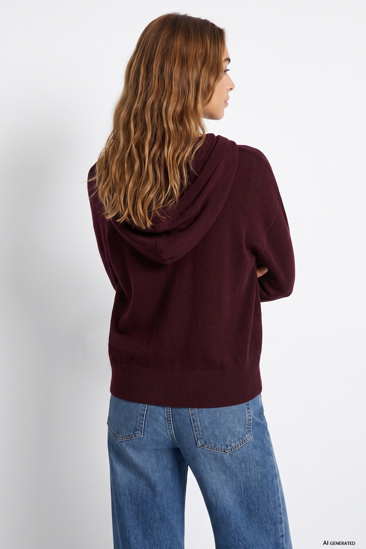 Camisola com capuz vinho