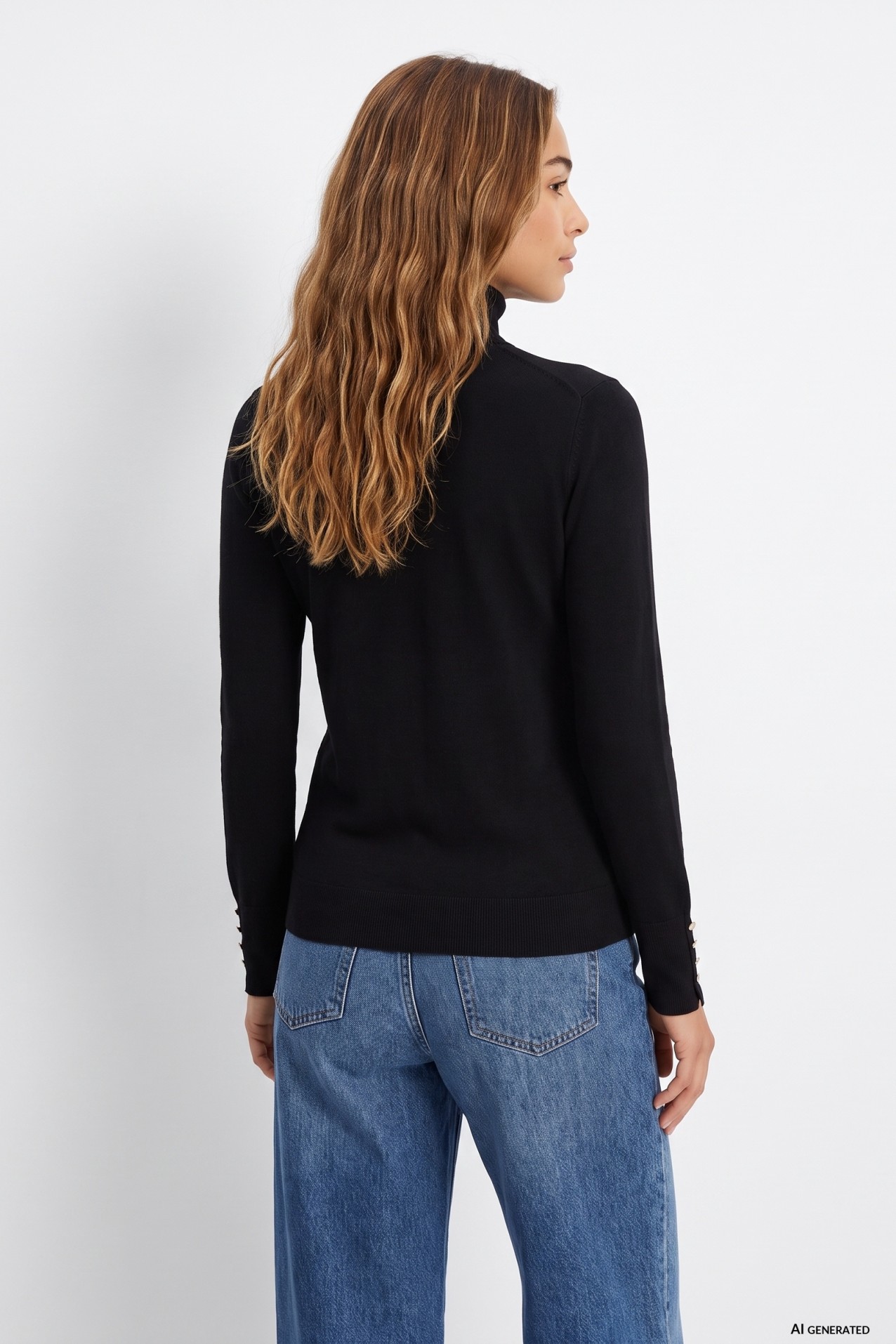 Black Slim Turtleneck Jumper