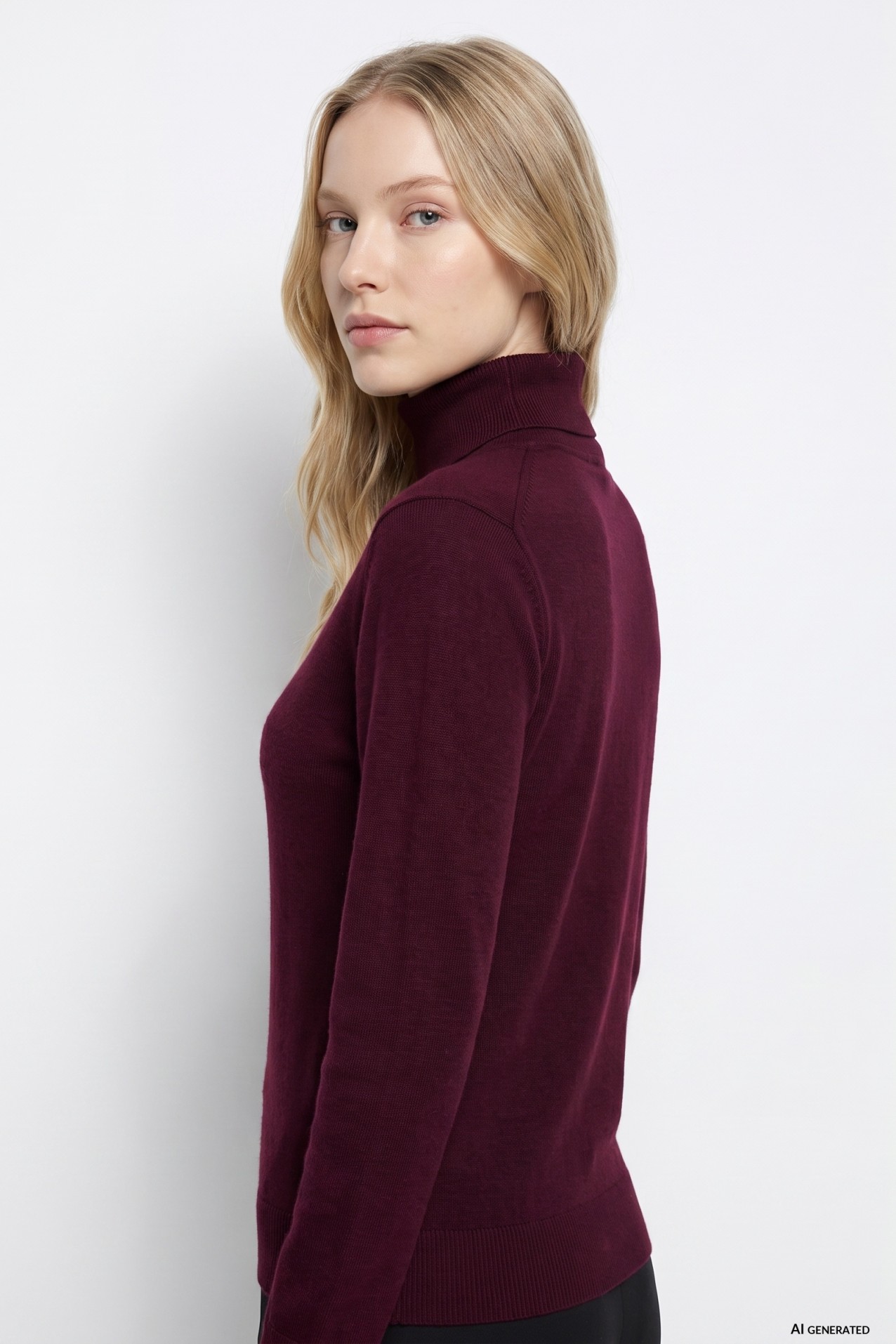 Red Turtleneck Long Sleeve Knit
