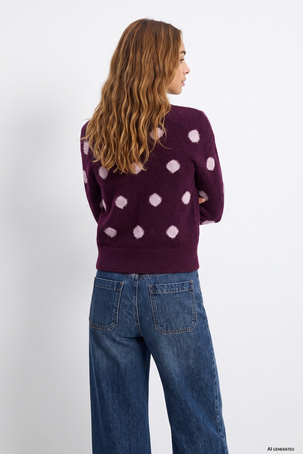 Purple Polka Dot Sweater