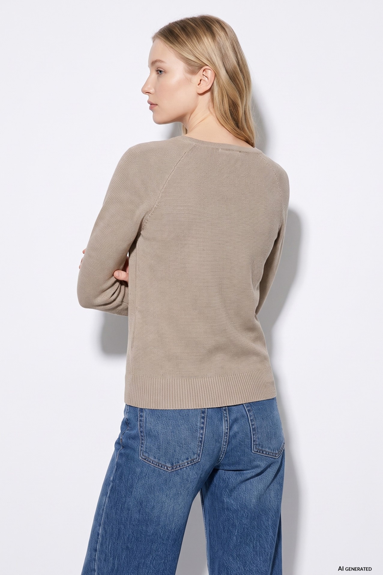 Beige Fine Knit Jumper